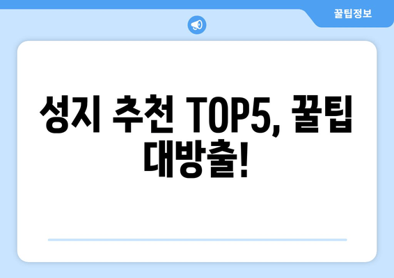 성지 추천 TOP5, 꿀팁 대방출!