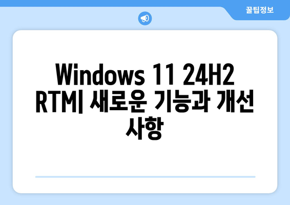 Windows 11 24H2 RTM 빌드 26100.470 Pro, Home, LTSC 버전| 최적화 가이드 | 한글, 설정, 팁, 업데이트