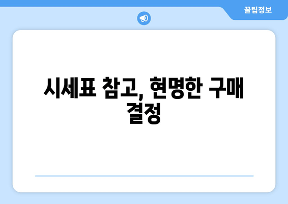 시세표 참고, 현명한 구매 결정