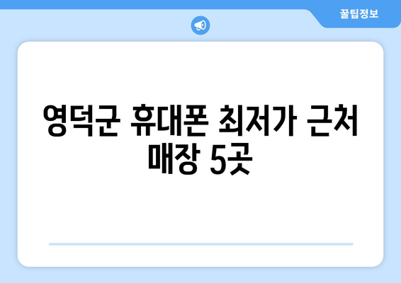 영덕군 휴대폰 최저가 근처 매장 5곳