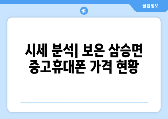 시세 분석| 보은 삼승면 중고휴대폰 가격 현황