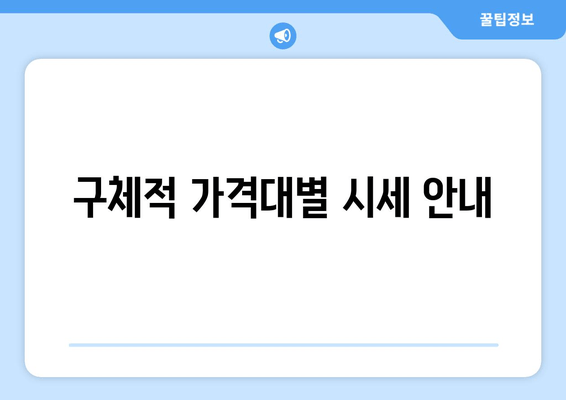 구체적 가격대별 시세 안내