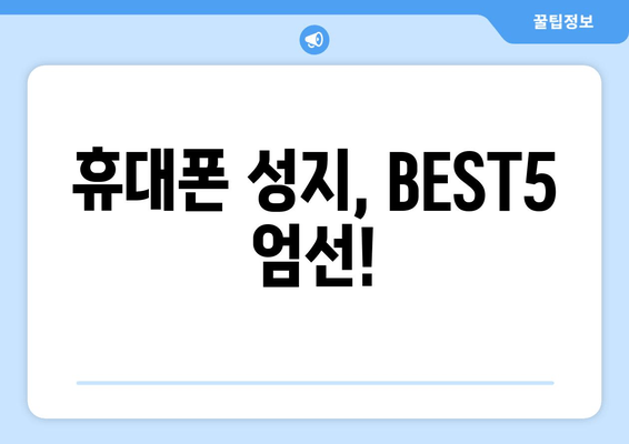 휴대폰 성지, BEST5 엄선!