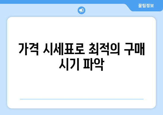 가격 시세표로 최적의 구매 시기 파악