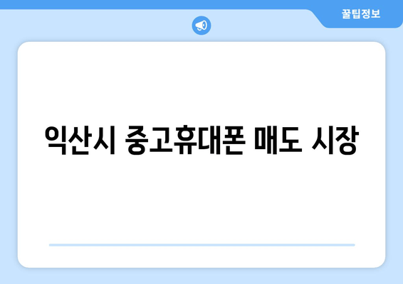 익산시 중고휴대폰 매도 시장