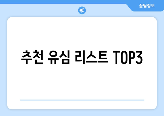 추천 유심 리스트 TOP3