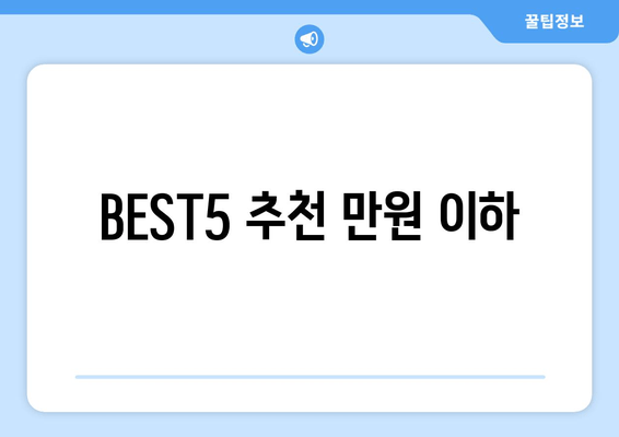 BEST5 추천 만원 이하