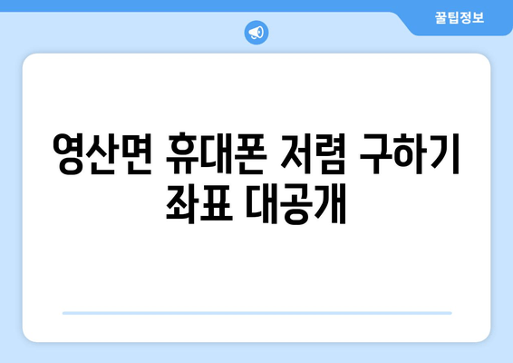 영산면 휴대폰 저렴 구하기 좌표 대공개