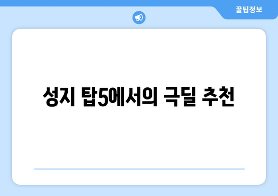 성지 탑5에서의 극딜 추천