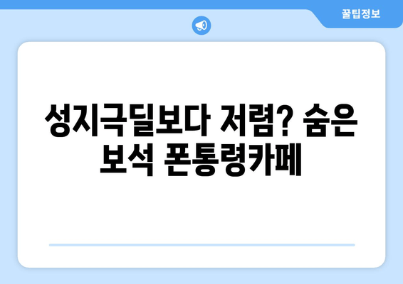 성지극딜보다 저렴? 숨은 보석 폰통령카페