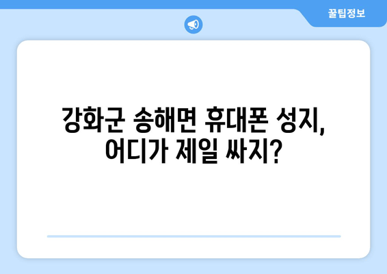 강화군 송해면 휴대폰 성지, 어디가 제일 싸지?