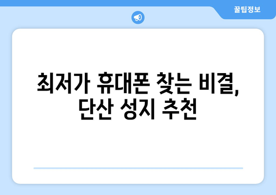 최저가 휴대폰 찾는 비결, 단산 성지 추천