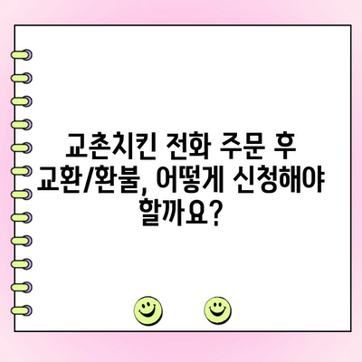 교촌치킨 전화 주문 후 교환/환불, 어떻게 해야 할까요? | 교촌치킨, 교환, 환불, 전화 주문