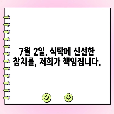 7월 2일 참치 납품 대행 & 도매 주문| 신선한 참치를 빠르고 안전하게 공급하세요 | 참치 도매, 납품, 7월 2일, 급랭, 신선도 유지