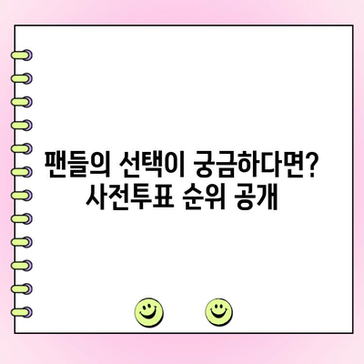 걸스온파이어 사전투표 인기 순위| 팬들의 선택은? | 걸스온파이어, 사전투표, 팬 투표, 인기 순위