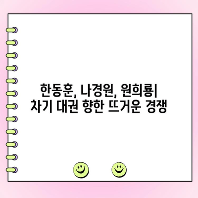 한동훈 vs 나경원 vs 원희룡| 여야 대결 결선 투표, 누가 승리할까? | 차기 대권 주자, 지지율 분석, 선거 전망