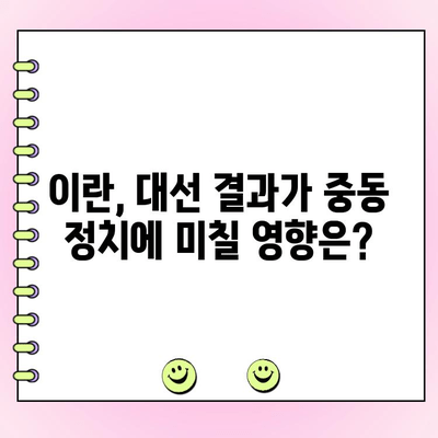 이란 대선, 온건파 페제시키안 승리! 강경파 꺾고 새 시대 개막 | 이란, 대선, 페제시키안, 라리자니, 선거 결과, 중동 정치