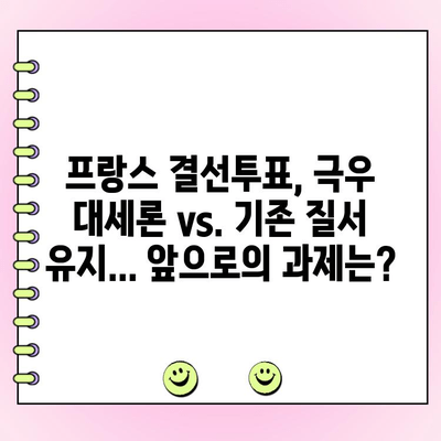 프랑스 결선투표, 극우당 과반 실패| 불확실성 해소될까? | 마크롱, 르펜, 선거 결과, 정치 분석