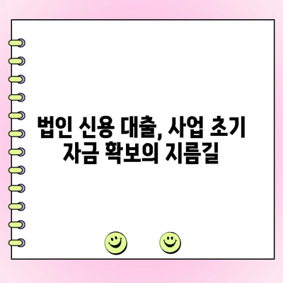 사업 초기 자금 마련의 핵심, 법인 신용 대출 활용 가이드 | 사업자금, 초기 사업, 법인 대출, 금융 팁