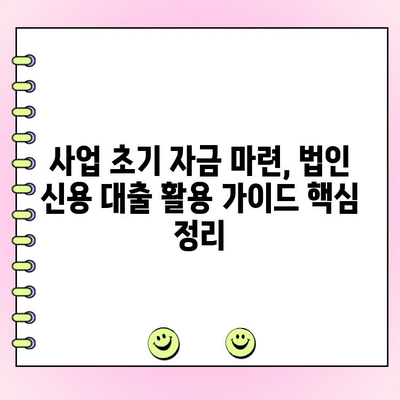 사업 초기 자금 마련의 핵심, 법인 신용 대출 활용 가이드 | 사업자금, 초기 사업, 법인 대출, 금융 팁