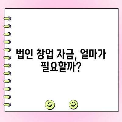 법인 창업, 자금은 얼마나 필요할까? | 창업 자금 계획, 대출 가이드, 성공적인 시작