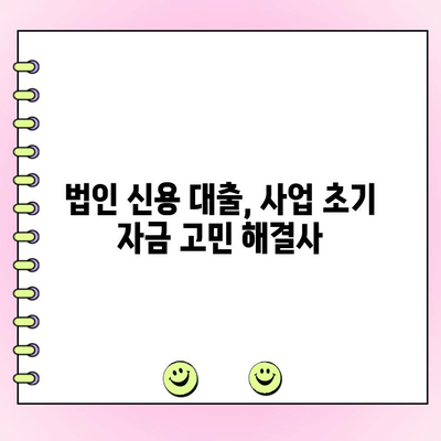 사업 초기 자금 마련, 법인 신용 대출로 해결하세요! | 법인 대출, 사업 자금, 초기 사업