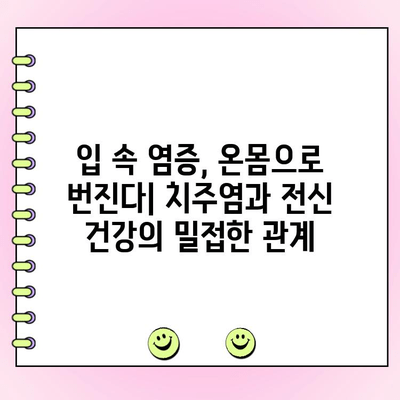 진행성 치주염의 위험한 그림자| 심혈관 질환부터 암까지 | 치주염 합병증, 건강 위협, 예방 및 관리
