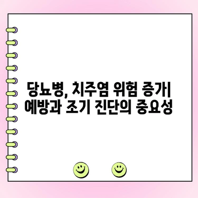 당뇨병과 진행성 치주염의 밀접한 관계| 위험 요소와 관리 가이드 | 당뇨병, 치주염, 구강 건강, 예방