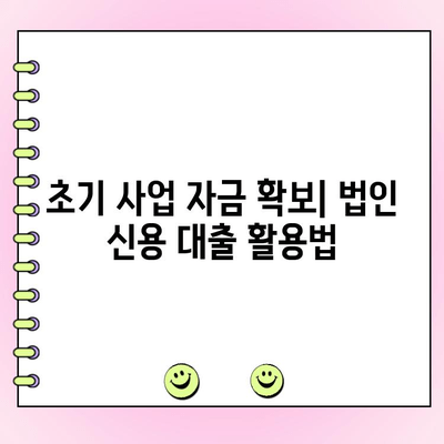 법인 신용 대출로 국가 지원 사업, 성공적인 시작을 위한 자금 마련 전략 | 초기 사업 자금, 정부 지원, 법인 대출