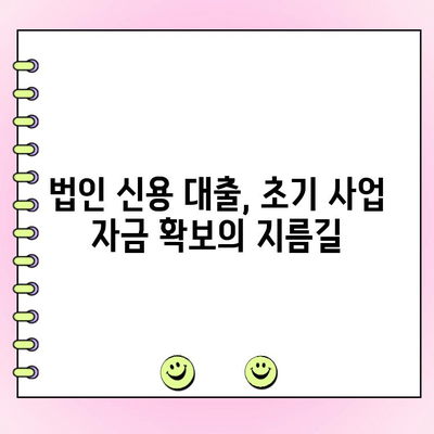 사업 초기 자금난, 법인 신용 대출로 극복하세요! | 법인 대출, 사업 자금, 초기 사업, 자금 조달