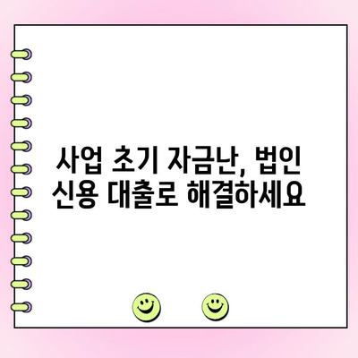 사업 초기 자금난, 법인 신용 대출로 극복하세요! | 법인 대출, 사업 자금, 초기 사업, 자금 조달