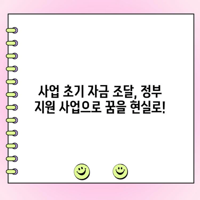 사업 초기 자금 조달, 법인 신용 대출 국가 지원 사업 활용 가이드 | 초기 사업, 법인 대출, 정부 지원