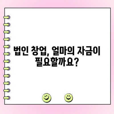 법인 창업자금 대출, 얼마나 필요할까요? | 필요 금액 산출 가이드 | 창업 자금, 대출, 법인 사업