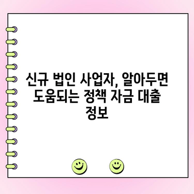 신규 법인 사업자를 위한 국가정책 자금 대출 신청 가이드 | 법인 설립, 정부 지원, 사업자 대출