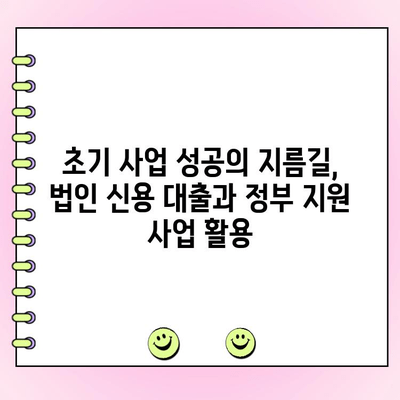 사업 초기 자금 마련, 법인 신용 대출 국가 지원 사업 활용 가이드 | 법인 대출, 초기 사업 자금, 정부 지원 사업, 신용 대출