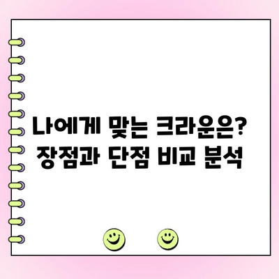 치과 크라운 종류별 가격, 장점, 단점 비교분석 | 치아 보존, 심미 치과, 재료 선택 가이드