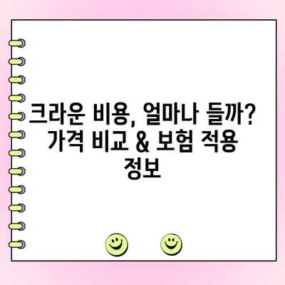 치과 크라운 종류별 비용 & 장단점 비교 가이드 | 치과 치료, 보험, 가격