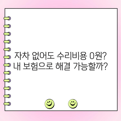 자동차 사고 과실? 자차 없어도 수리비용 0원? |  내 보험으로 해결하는 꿀팁