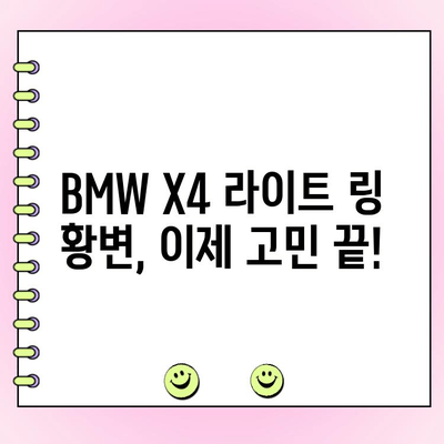 BMW X4 라이트 링 마커 황변 해결 | 수리 작업 가이드 | 라이트 링, 황변 증상, 수리 방법, 비용, 팁