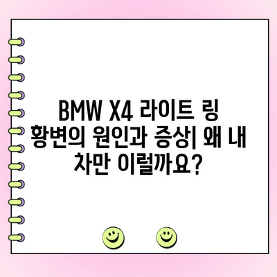 BMW X4 라이트 링 마커 황변 해결 | 수리 작업 가이드 | 라이트 링, 황변 증상, 수리 방법, 비용, 팁