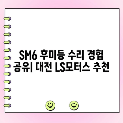 SM6 후미등 수리 경험 공유| 대전 LS모터스에서 직접 해결한 후기 | SM6, 후미등, 수리, 대전, LS모터스, 자동차 정비