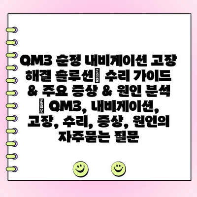 QM3 순정 내비게이션 고장 해결 솔루션| 수리 가이드 & 주요 증상 & 원인 분석 | QM3, 내비게이션, 고장, 수리, 증상, 원인