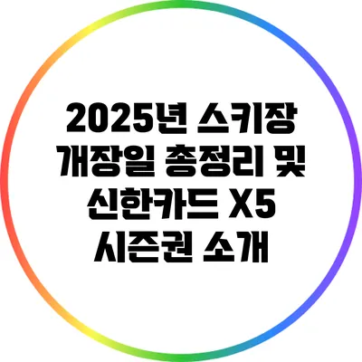 2025년 스키장 개장일 총정리 및 신한카드 X5 시즌권 소개