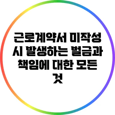 근로계약서 미작성 시 발생하는 벌금과 책임에 대한 모든 것