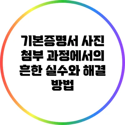 기본증명서 사진 첨부 과정에서의 흔한 실수와 해결 방법