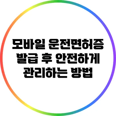 모바일 운전면허증 발급 후 안전하게 관리하는 방법