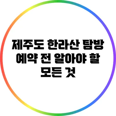 제주도 한라산 탐방 예약 전 알아야 할 모든 것