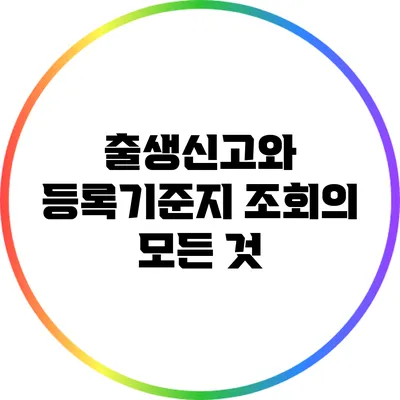 출생신고와 등록기준지 조회의 모든 것