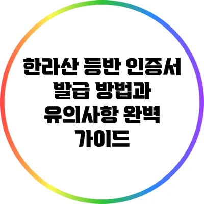 한라산 등반 인증서 발급 방법과 유의사항 완벽 가이드