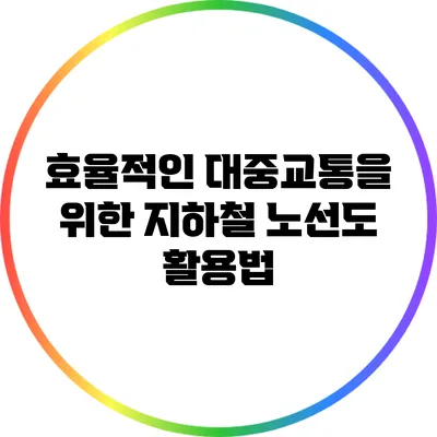 효율적인 대중교통을 위한 지하철 노선도 활용법